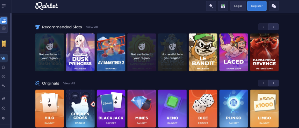 rainbet games