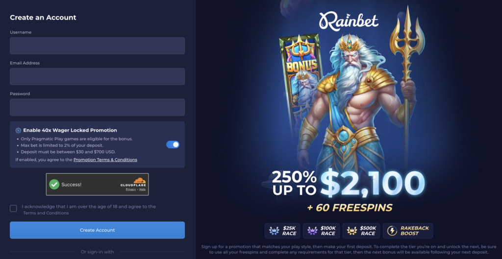 rainbet welcome bonus pack